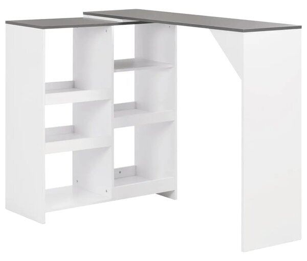 Barski stol s pomičnom policom bijeli 138 x 39 x 110 cm - Siva 1 Siva