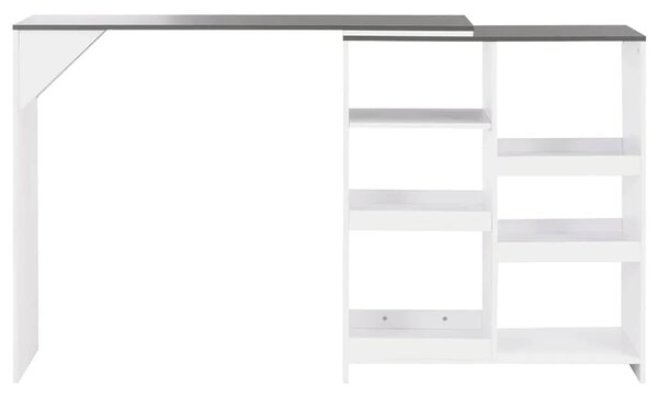 Barski stol s pomičnom policom bijeli 138 x 39 x 110 cm - Siva 1 Siva
