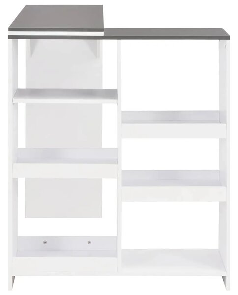 Barski stol s pomičnom policom bijeli 138 x 39 x 110 cm - Siva 1 Siva