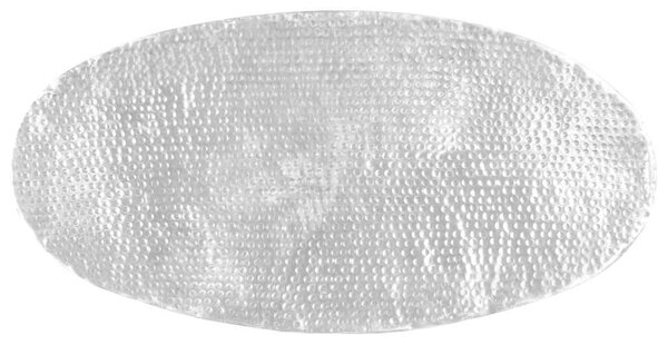 Stolić za kavu od čekićanog aluminija srebrni 100 x 50 x 28 cm - 1 ravni rubovi