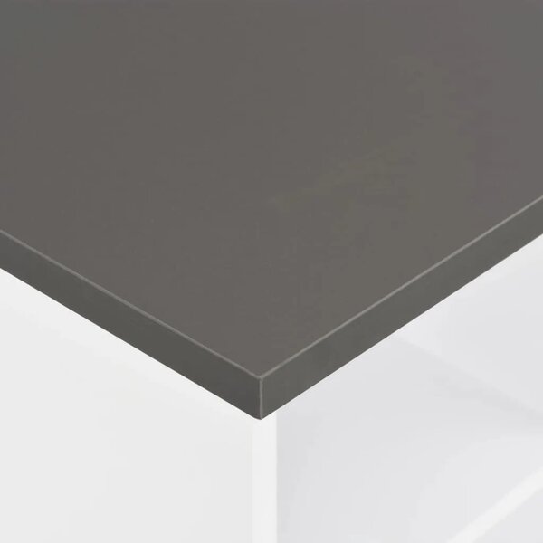 Barski stol bijeli i antracit sivi 60 x 60 x 110 cm - Siva 1 Siva
