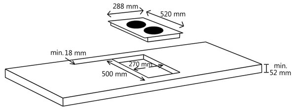 Keramička ploča za kuhanje s 2 plamenika 3000 W - 28.8 cm 3000 w 1 28.8 cm