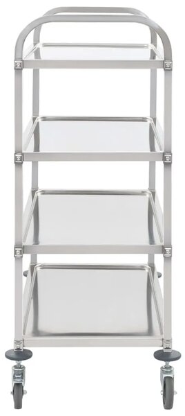 Kuhinjska kolica s 4 razine od nehrđajućeg čelika 107x55x125 cm - 107 x 55 x 125 cm (4 razine) 107 x 55 x 125 cm (4 razine)