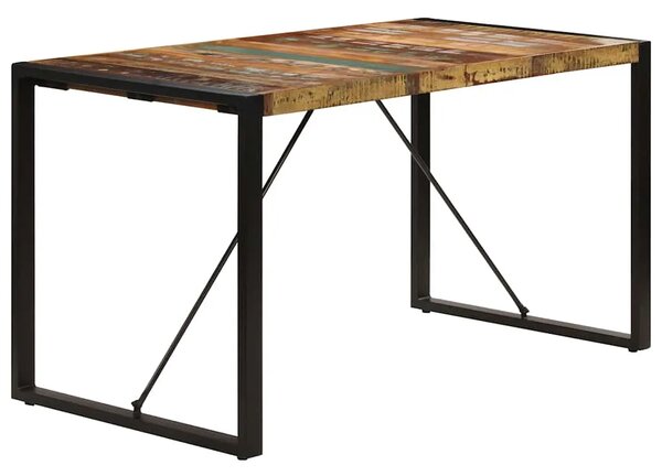 Blagovaonski stol od masivnog obnovljenog drva 140 x 70 x 75 cm - Crna 140 x 70 x 75 cm 1 masivno obnovljeno drvo