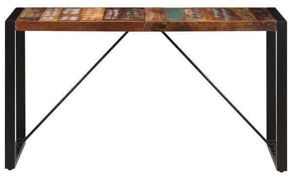 Blagovaonski stol od masivnog obnovljenog drva 140 x 70 x 75 cm - Crna 140 x 70 x 75 cm 1 masivno obnovljeno drvo