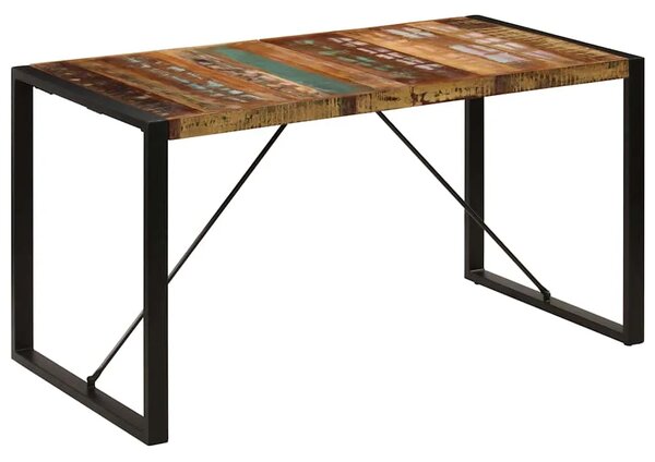 Blagovaonski stol od masivnog obnovljenog drva 140 x 70 x 75 cm - Crna 140 x 70 x 75 cm 1 masivno obnovljeno drvo