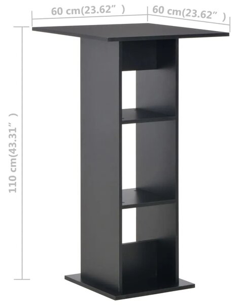 Barski stol crni 60 x 60 x 110 cm - Crna 1 Crna