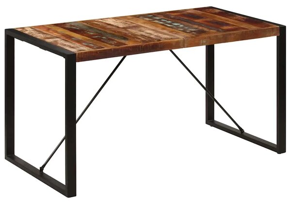 Blagovaonski stol od masivnog obnovljenog drva 140 x 70 x 75 cm - Crna 140 x 70 x 75 cm 1 masivno obnovljeno drvo