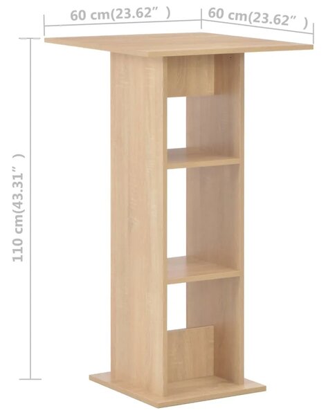 Barski stol boja hrasta 60 x 60 x 110 cm - Boja hrasta 1 Boja hrasta