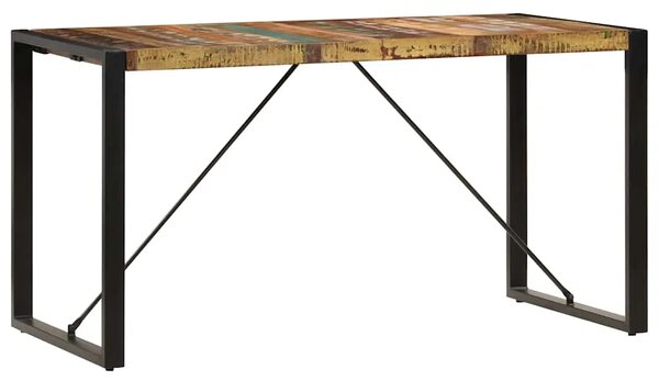 Blagovaonski stol od masivnog obnovljenog drva 140 x 70 x 75 cm - Crna 140 x 70 x 75 cm 1 masivno obnovljeno drvo