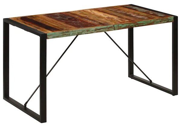 Blagovaonski stol od masivnog obnovljenog drva 140 x 70 x 75 cm - Crna 140 x 70 x 75 cm 1 masivno obnovljeno drvo