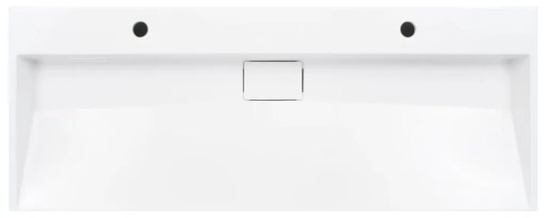 Lavabo - Umivaonik od lijevanih minerala/mramora 120 x 46 x 11 cm bijeli - 120 x 46 x 11 cm (2 otvora) 120 x 46 x 11 cm (2 otvor