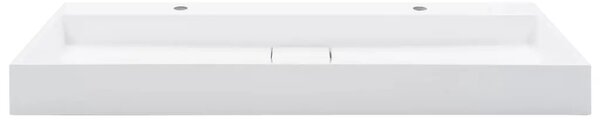 Lavabo - Umivaonik od lijevanih minerala/mramora 120 x 46 x 11 cm bijeli - 120 x 46 x 11 cm (2 otvora) 120 x 46 x 11 cm (2 otvor