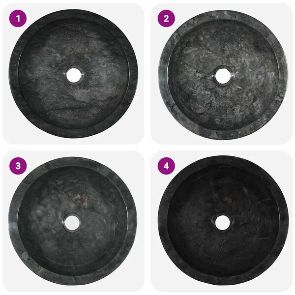 Lavabo - Umivaonik 40 x 12 cm mramorni crni - Crna Crna