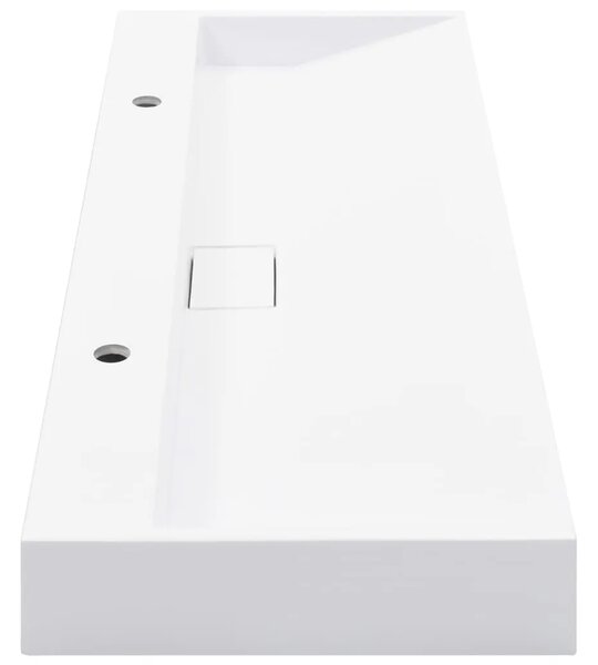 Lavabo - Umivaonik od lijevanih minerala/mramora 120 x 46 x 11 cm bijeli - 120 x 46 x 11 cm (2 otvora) 120 x 46 x 11 cm (2 otvor