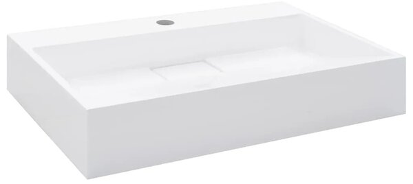 Lavabo - Umivaonik od lijevanih minerala/mramora 60 x 38 x 11 cm bijeli - 60 x 38 x 11 cm 60 x 38 x 11 cm