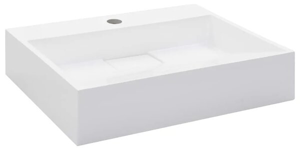 Lavabo - Umivaonik od lijevanih minerala/mramora 50 x 38 x 13 cm bijeli - 50 x 38 x 13 cm 50 x 38 x 13 cm