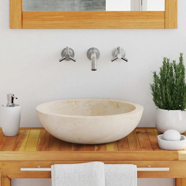 Lavabo - Umivaonik 40 x 12 cm mramorni krem - Krema Krema