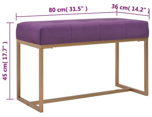 Klupa 80 cm ljubičasta baršunasta - Ljubičasta 80 cm Ljubičasta 80 cm