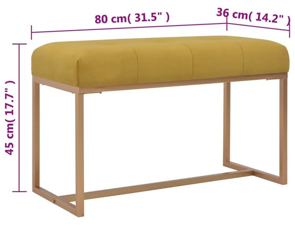 Klupa 80 cm boja senfa baršunasta - senf 80 cm Senf 80 cm
