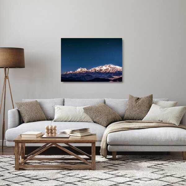 Staklena slika planina i noćnog neba (70x50 cm)