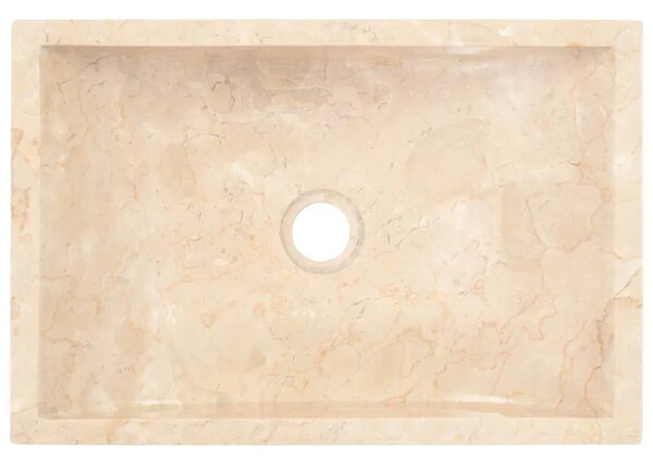 Lavabo - Umivaonik 45 x 30 x 12 cm mramorni visoki sjaj krem - Krema Krema