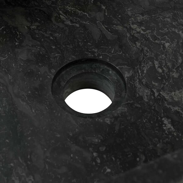 Lavabo - Umivaonik 45 x 30 x 12 cm mramorni visoki sjaj crni - Crna Crna