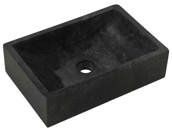Lavabo - Umivaonik 45 x 30 x 12 cm mramorni visoki sjaj crni - Crna Crna
