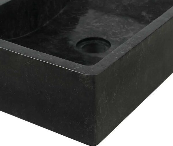 Lavabo - Umivaonik 45 x 30 x 12 cm mramorni visoki sjaj crni - Crna Crna
