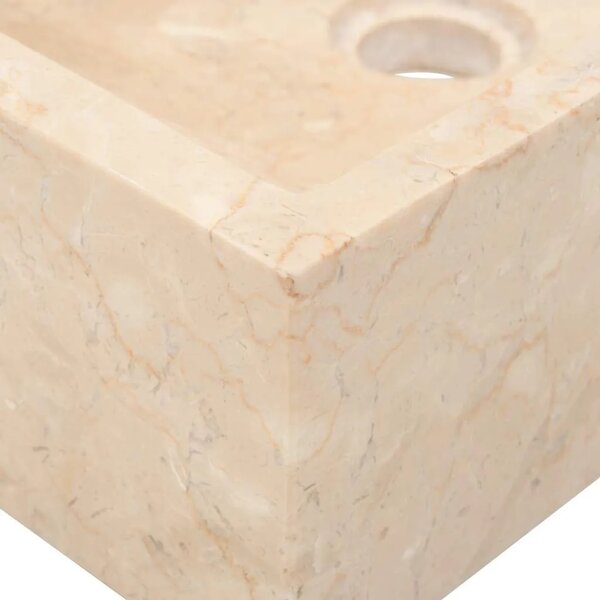Lavabo - Umivaonik 45 x 30 x 12 cm mramorni visoki sjaj krem - Krema Krema