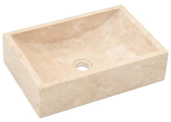 Lavabo - Umivaonik 45 x 30 x 12 cm mramorni visoki sjaj krem - Krema Krema