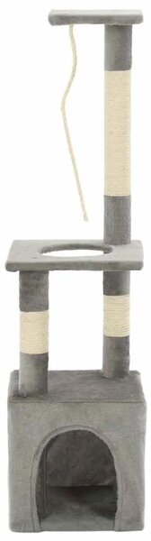 Penjalica za mačke - Kuća za mačke - Grebalica sa stupovima za grebanje od sisala 109 cm siva - Siva Siva