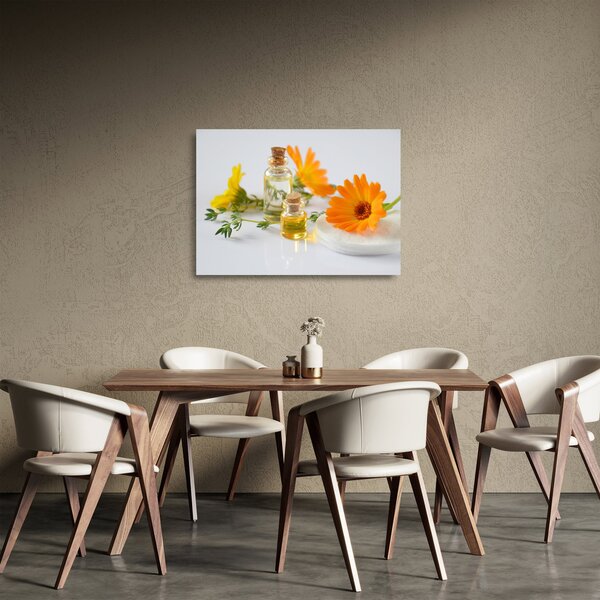 Staklena slika narančastih cvjetova (70x50 cm)