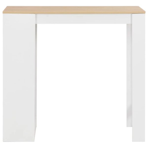 Barski stol s policom bijeli 110 x 50 x 103 cm - Bijela i smeđa 1 Bijela i smeđa