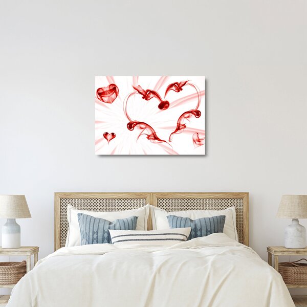 Staklena slika srce od dima (70x50 cm)