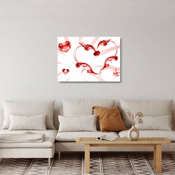 Staklena slika srce od dima (70x50 cm)
