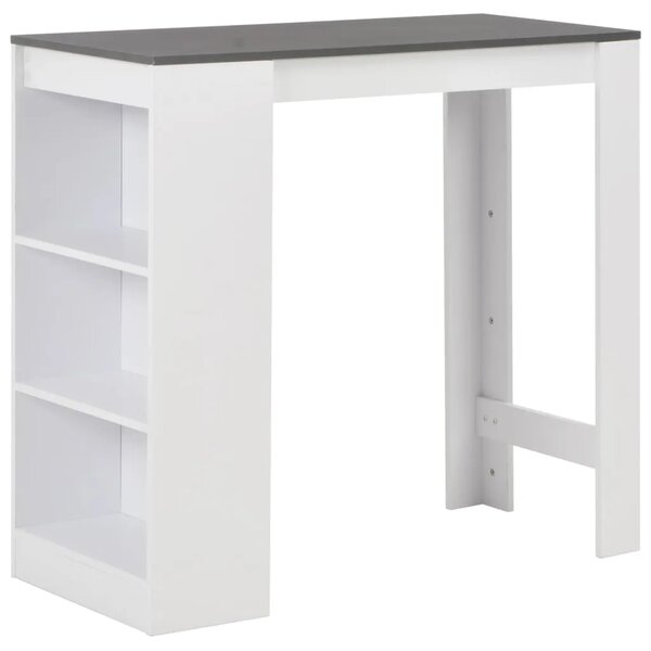 Barski stol s policom bijeli 110 x 50 x 103 cm - Siva 1 Siva