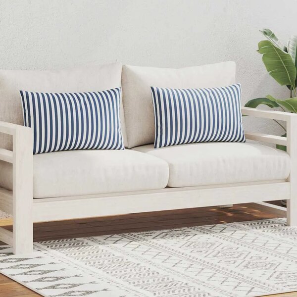 Vrtni jastuci s prugastim uzorkom 2 kom 60 x 40 cm mornarsko plavi - modra prugasta 60 x 40 cm 2 Modra prugasta
