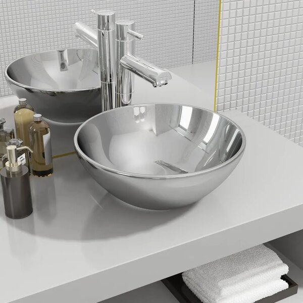 Lavabo - Umivaonik 32 5 x 14 cm keramički srebrni - Srebrno 32.5 x 14 cm Srebrno 32.5 x 14 cm