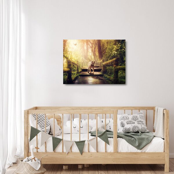 Staklena slika tigra u džungli (70x50 cm)
