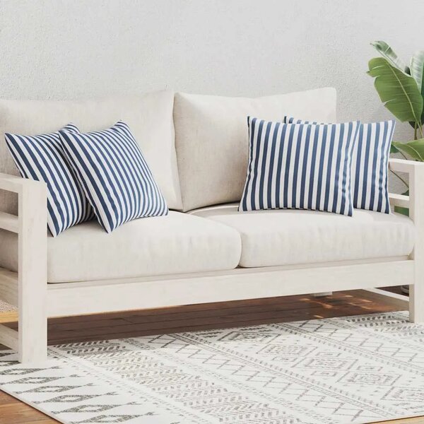Vrtni jastuci s prugastim uzorkom 4 kom 45 x 45 cm mornarsko plavi - modra prugasta 45 x 45 cm 4 Modra prugasta