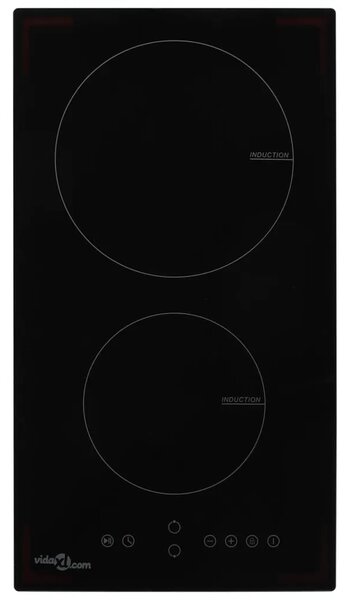 Indukcijska ploča za kuhanje s 2 plamenika staklena 3500 W - 28.8 cm 3500 w 1 28.8 cm
