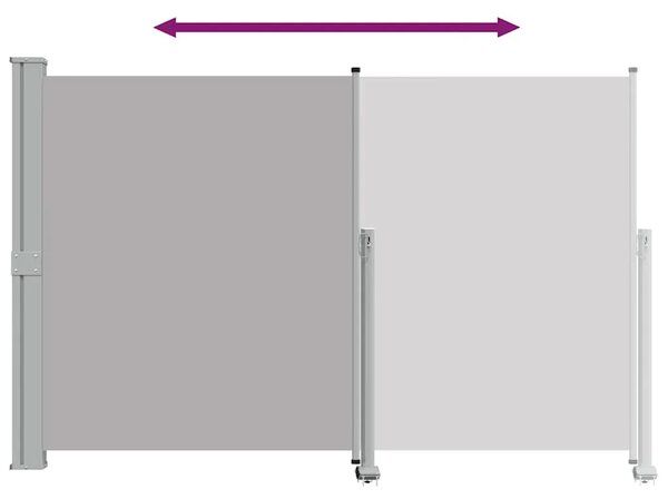 Uvlačiva bočna tenda za terasu 160 x 300 cm siva - Siva 160 x 300 cm 1 Siva