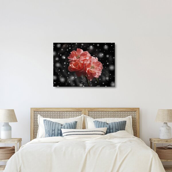 Staklena slika ružičastog cvijeta (70x50 cm)