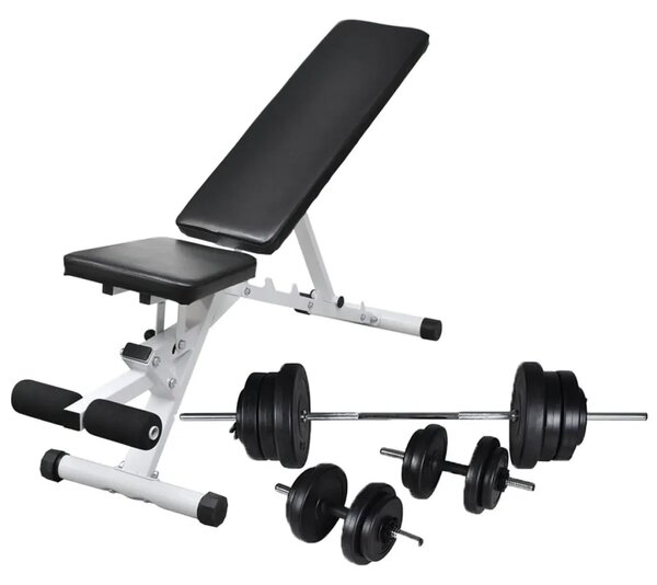 Klupa za vježbanje sa setom utega 60 5 kg
