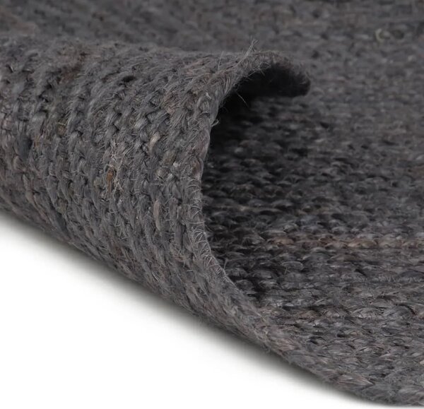 Ručno rađeni tepih od jute okrugli 90 cm tamnosivi - Tamno siva 90 cm Tamno siva 90 cm