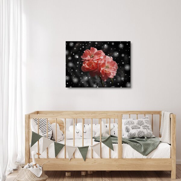 Staklena slika ružičastog cvijeta (70x50 cm)