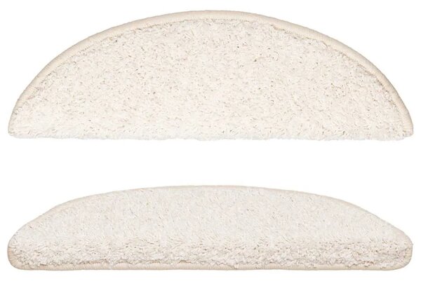 Prostirke za stepenice 15 kom 56x17x3 cm bijele poluokrugle - Bijela 56 x 17 x 3 cm 15 Bijela