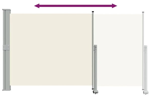 Uvlačiva bočna tenda za terasu 140 x 300 cm krem - Krema 140 x 300 cm 1 Krema