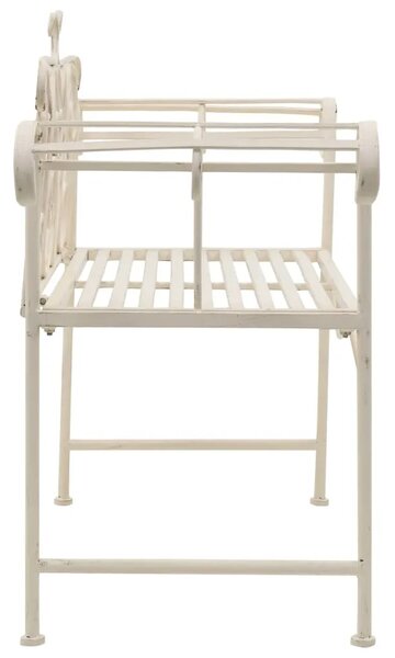 Vrtna klupa 132 cm metalna antikna bijela - Bijela 1 1 Bijela